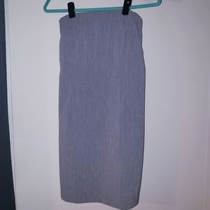 Strapless grey dress with back zipper